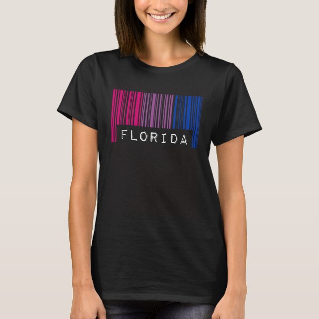 Camiseta Bisexual Barcode Pride Florida Queer Aesthetic LGB (Frente)