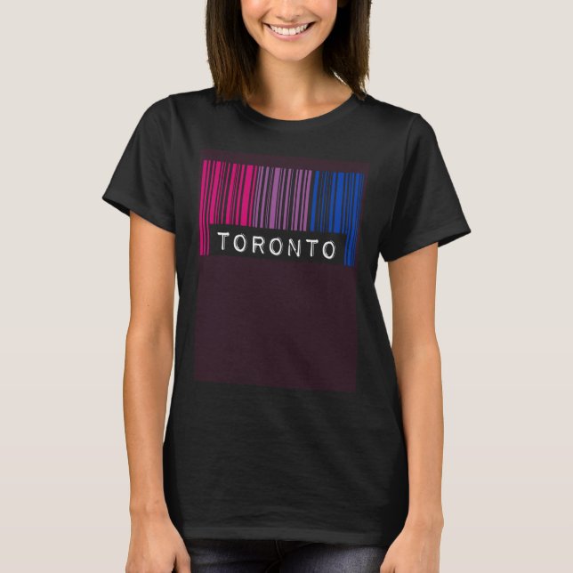Camiseta Bisexual Barcode Pride Toronto Canada Queer Aesthe (Frente)