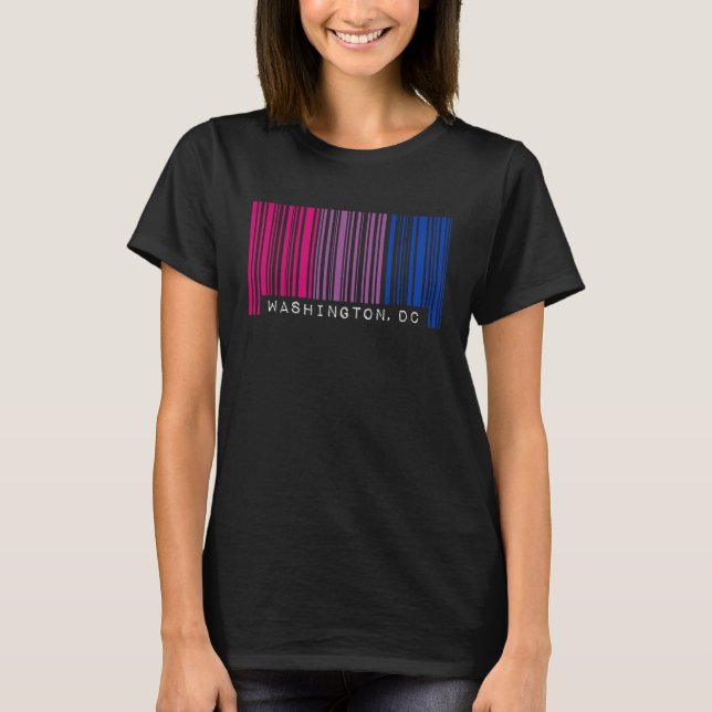 Camiseta Bisexual Barcode Pride Washington DC Queer Aesthet (Frente)