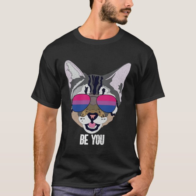 Camiseta Bisexual Be You Bi Pride Cat (Frente)