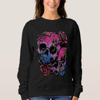 Camiseta Bisexual Bi Pride Flag Gothic Skull