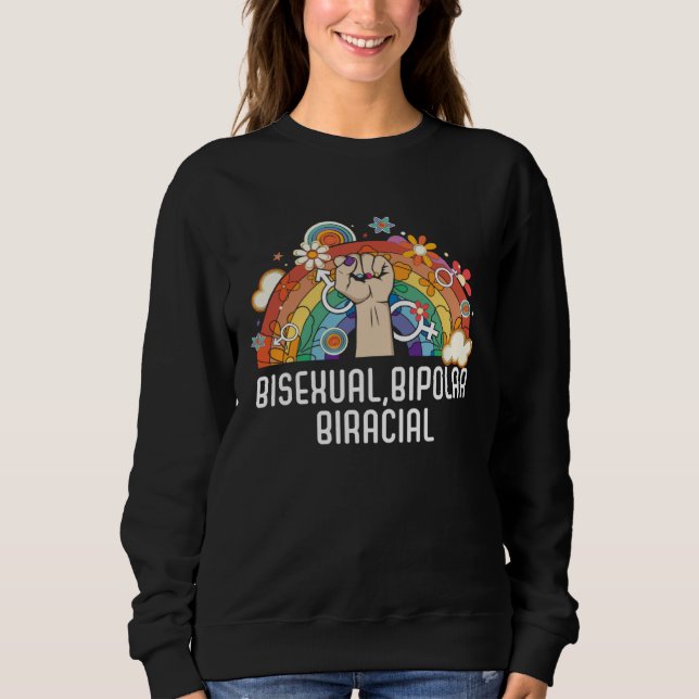 Camiseta Bisexual Bipolar Biracial Rainbow Pride Bisexualit (Frente)