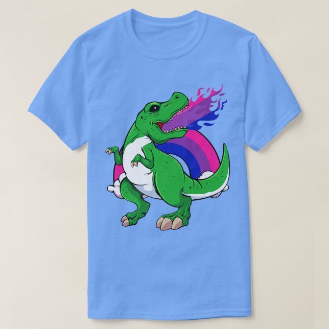 Camiseta Bisexual Dinosaur LGBT-Q Cool T-Rex Subtle Bi Prid (Frente do Design)