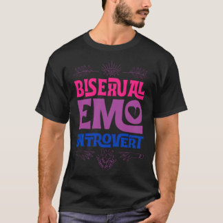 Camiseta Bisexual Emo Introvert Pride Trendy Mystic Teen Go