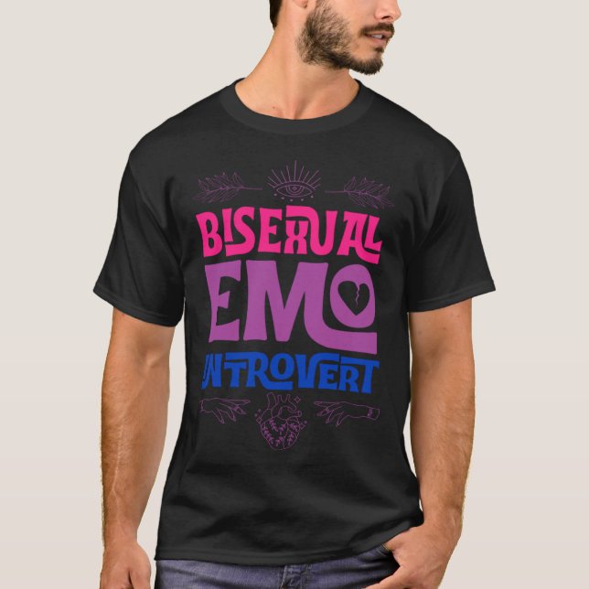 Camiseta Bisexual Emo Introvert Pride Trendy Mystic Teen Go (Frente)