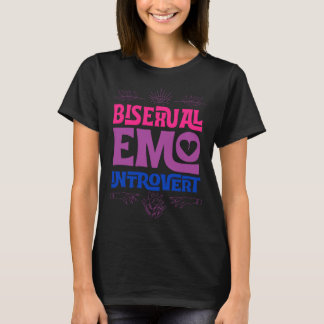 Camiseta Bisexual Emo Introvert Pride Trendy Mystic Teen Go