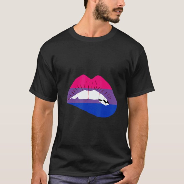 Camiseta Bisexual Lips Bi Pride Bisexual Flag LGBTQ Bisexua (Frente)