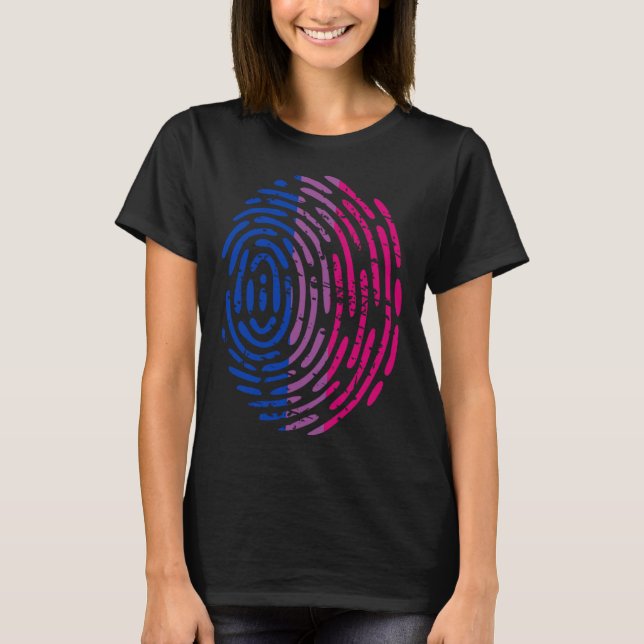 Camiseta Bisexual Pride Flag Thumb Print Thumbprint LGBT Ae (Frente)