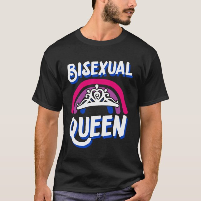 Camiseta Bisexual Queen Minimalist Bisexual Pride Flag Rain (Frente)