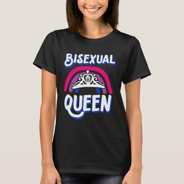 Camiseta Bisexual Queen Minimalist Bisexual Pride Flag Rain (Frente)