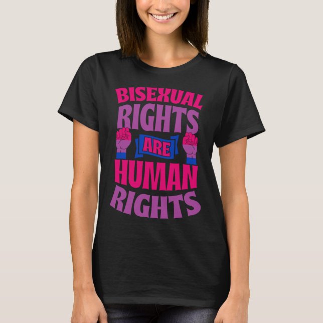 Camiseta Bisexual Rights Are Human Rights Protest March Bi  (Frente)