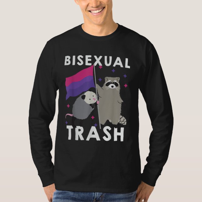 Camiseta Bisexual Trash Gay Pride Rainbow LGBT Raccoon (Frente)