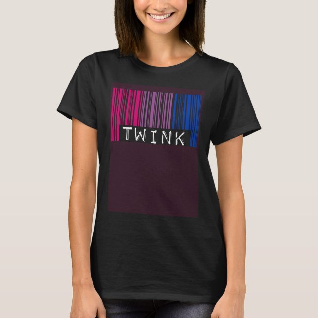 Camiseta Bisexual Twink Barcode Bisexual Pride Flag Aesthet (Frente)