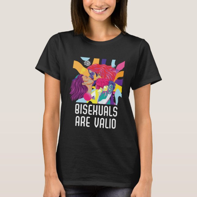 Camiseta Bisexuals Are Valid Rainbow Pride Bisexuality LGBT (Frente)