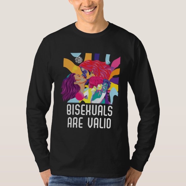 Camiseta Bisexuals Are Valid Rainbow Pride Bisexuality LGBT (Frente)