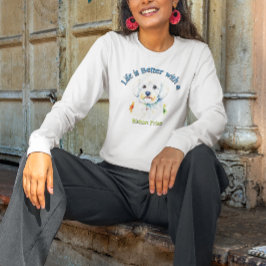 Camiseta Bishon Frise, mãe pai de cão personalizada