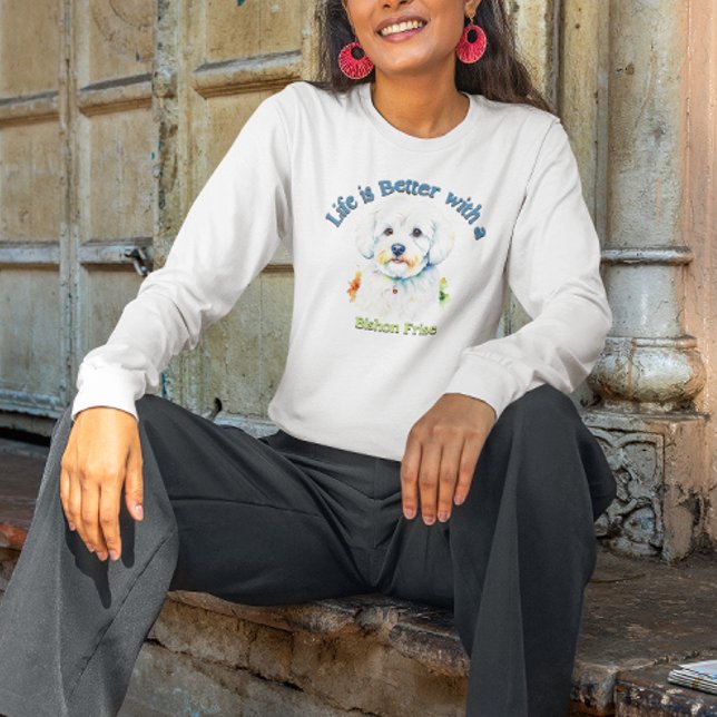 Camiseta Bishon Frise, mãe pai de cão personalizada (Criador carregado)