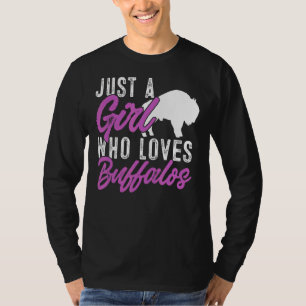 Camiseta Bison Kids Apenas Uma Menina Que Ama Buffalos