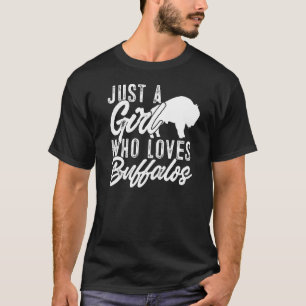 Camiseta Bison Kids Apenas Uma Menina Que Ama Buffalos 1