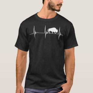 Camiseta Bison Lover Heartbeat EKG Pulse Buffalo Willife A