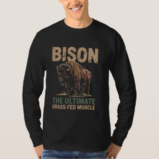 Camiseta Bison O músculo derradeiro de erva Bison Buffalo