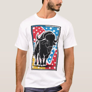 Camiseta Bison - Retro da Vintage de Pop de Buffalo
