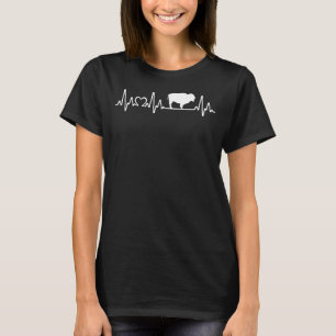 Camiseta Bison Silhouette Animal Bison Heartbeat Bison