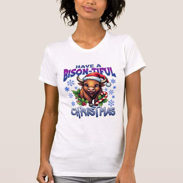 Camiseta Bison-Tiful Christmas Cheer (Frente)