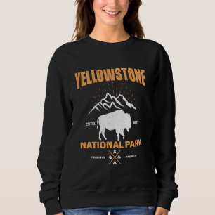 Camiseta Bison Yellowstone National Park Buffalo Vintage Re