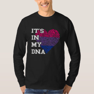 Camiseta Bissexual LGBTQ Polegar Coração Meu DNA Bandeira B