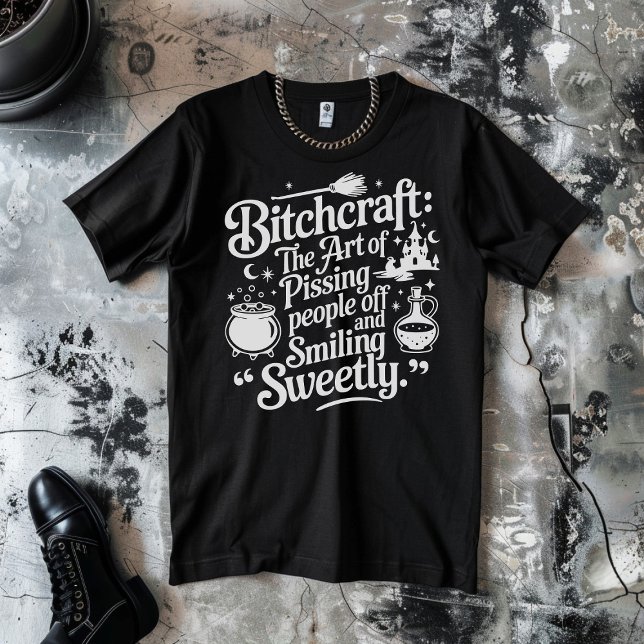 Camiseta Bitchcraft Halloween White em Preto (Criador carregado)
