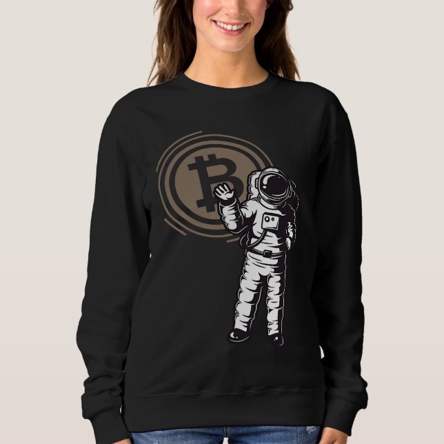 Camiseta Bitcoin Astronaut  Cryptocurrency   BTC Crypto (Frente)