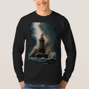 Camiseta Bitcoin BTC Farol Náutico Dinheiro Duro Oceano L