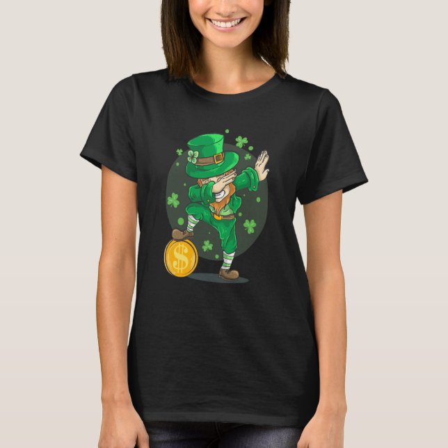 CAMISETA BITCOIN DABBING LEPRECHAUN BITCOIN ST PATRICK'S DA (Frente)