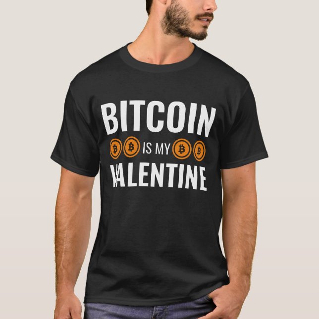 Camiseta BITCOIN É A MINHA Criptomoeda Divertida NAMORADOS (Frente)