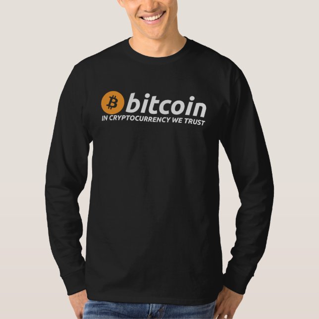 Camiseta BITCOIN Em criptomoeda nós confiamos Cripto Digita (Frente)