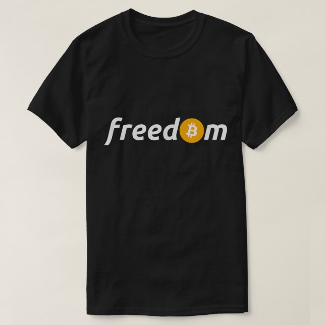 Camiseta Bitcoin Freedom Crypto Investor Minimalist Design (Frente do Design)