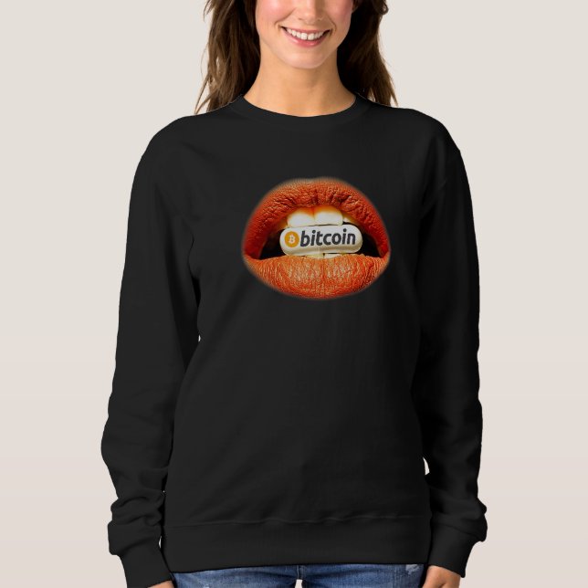 Camiseta Bitcoin Laranja Pílula Lábios Investindo Moeda Cry (Frente)