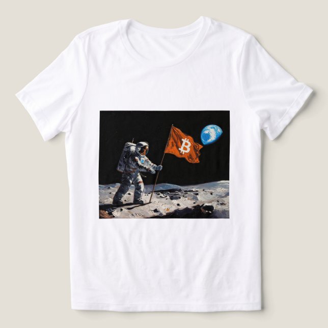 Camiseta "Bitcoin Lua" Pintura a Óleo #1 (Design frontal)