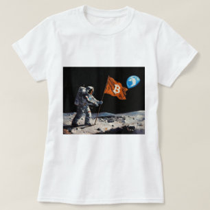 Camiseta "Bitcoin Lua" Pintura a Óleo #1