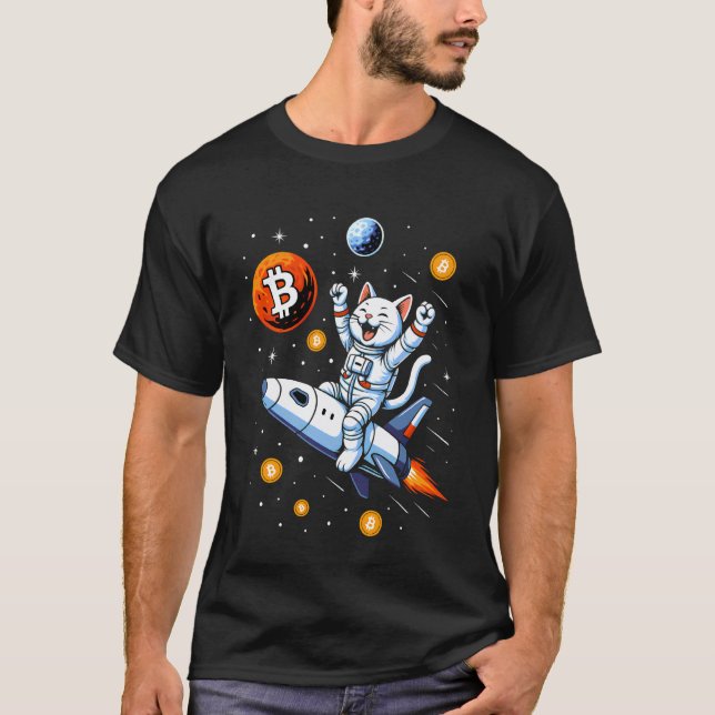 Camiseta Bitcoin para o Gato da Lua (Frente)