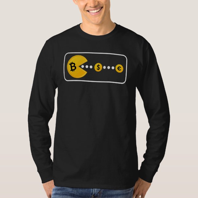 Camiseta Bitcoin Persegue Moeda Fiat Dólar e Euro - Não  (Frente)