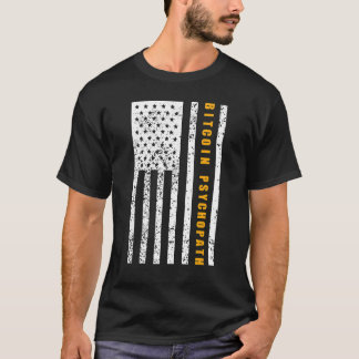 Camiseta Bitcoin Psicopata Patriotismo Bandeira Americana O
