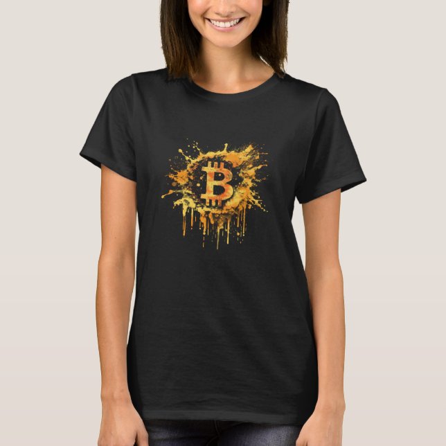 Camiseta Bitcoin Splash Btc Moeda Crypto Vintage Criptomoed (Frente)