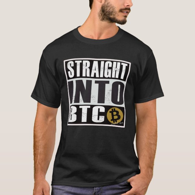 Camiseta Bitcoin  Straight Outta into BTC Blockchain (Frente)