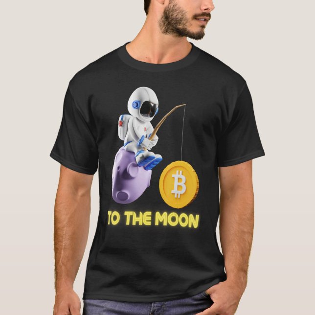 Camiseta Bitcoin To The Moon Astronaut Cryptocurrency Excha (Frente)