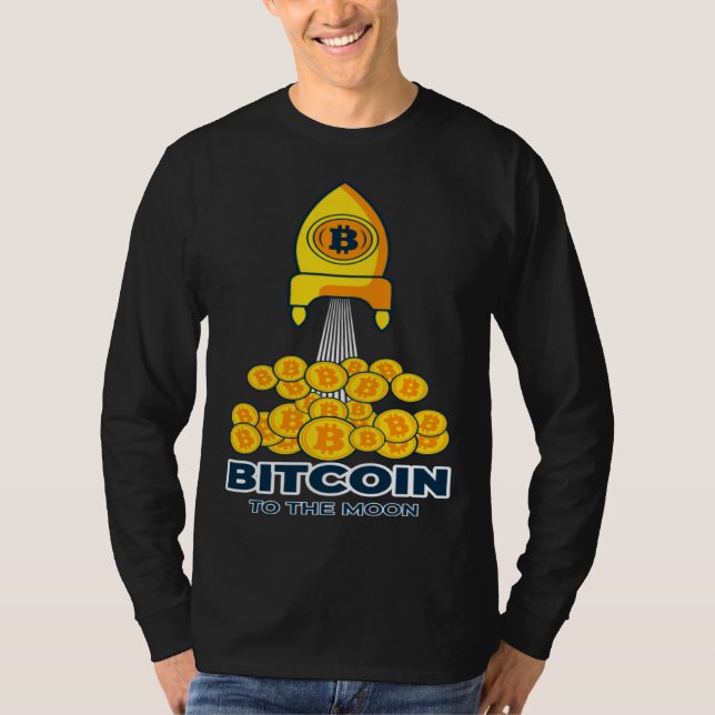 Camiseta Bitcoin To the Moon & Back Bitcoin Cryptocurrency  (Frente)