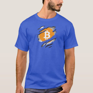 Camiseta Bitcoin Torn Image w/ Logo Reveal Underneath -