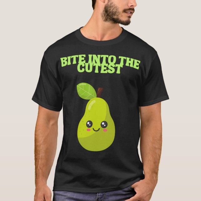 Camiseta Bite Into The Cutest-Kawaii Pear-Classic Version (Frente)