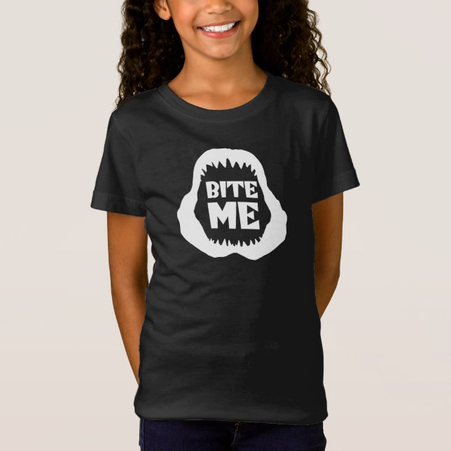 Camiseta Bite-me Citação - Tubarão Tubarão (Frente)